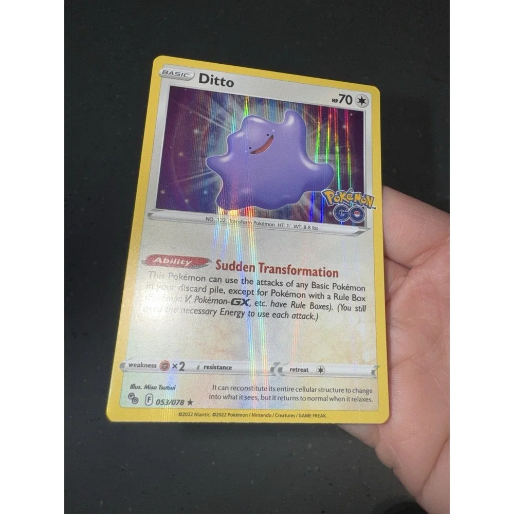 Pokemon GO Ditto 053/078 HOLO BLEED ERROR✨ Holo Rare Pokemon Holo NM/M clean!